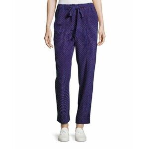 TORY BURCH Talia Silk Pull On Pajama Style Relaxed Pants Blue Red Size 2